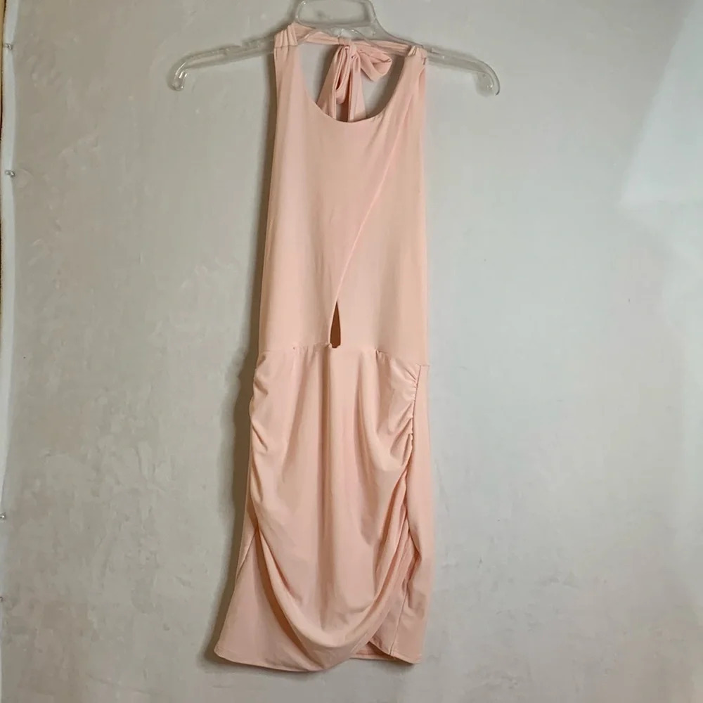 Lucy in the Sky Pink Blush Halter Backless Dress Size Small